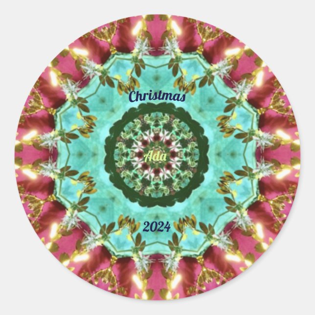 Sticker Rond ADA ~ NOËL 2024 ~ WOW! Rouge vert or (Devant)