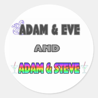 Sticker Rond Adam & Eve & Adam & Steve
