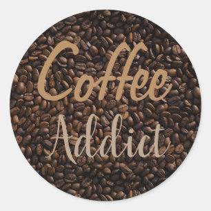 Sticker Rond Addict au café