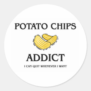 Sticker Rond Addict de chips de pommes de terre
