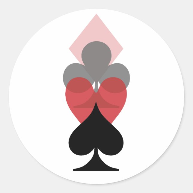 Sticker Rond Addict de poker (Devant)
