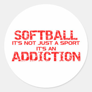 Sticker Rond Addiction au softball