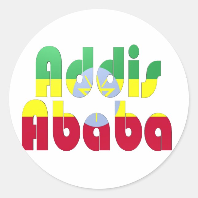 Sticker Rond Addis-Abeba, Éthiopie (Devant)