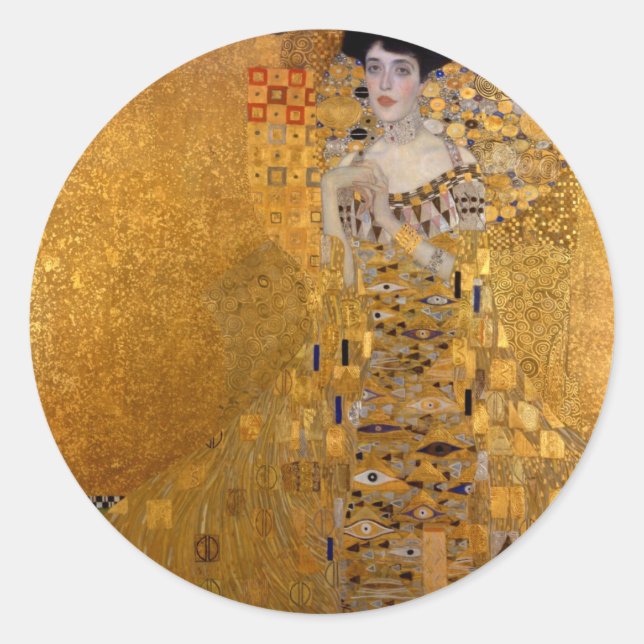 Sticker Rond Adele, la dame en or - Gustav Klimt (Devant)