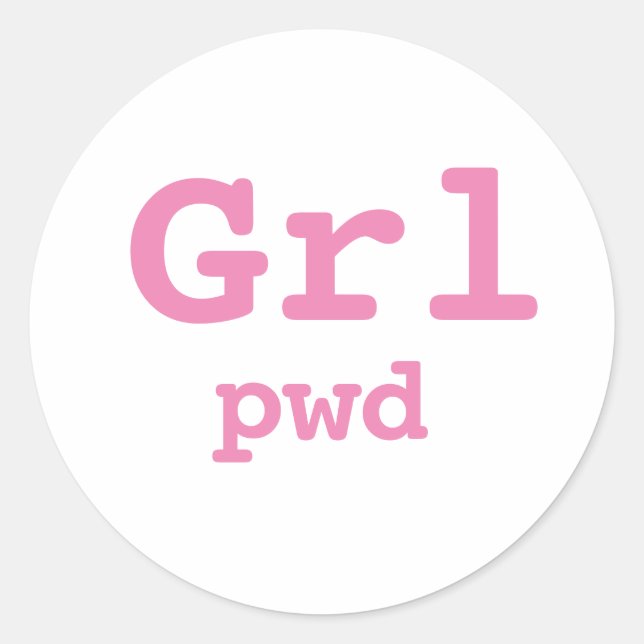Sticker Rond Adesivo Grl pwd (Devant)
