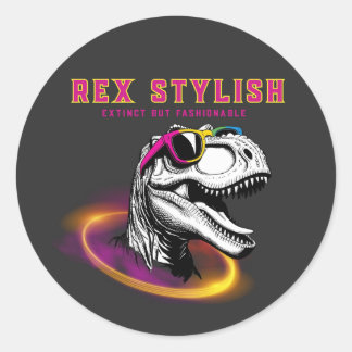 Sticker Rond Adesivo T-Rex Fashion