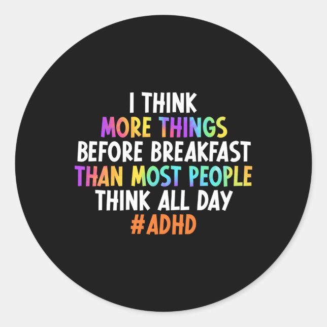 Sticker Rond Adhd Adhd Sensibilisation Adhd Guerrier Adhd Suppo (Devant)