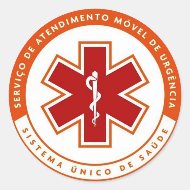 Sticker Rond Adhésif symbole SAMU 192 (Devant)