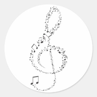 Sticker Rond Adhésive Clef du Soleil Musical