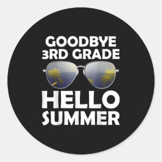 Sticker Rond Adieu 3e année Bonjour Été Troisième année