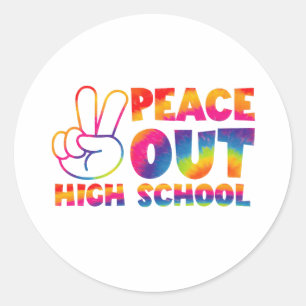 Sticker Rond Adieu Lycée Tie Dye Dernier Jour D'École