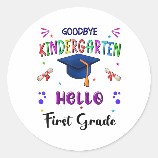 Sticker Rond Adieu maternelle Graduation Cl 2025 1ère année (Devant)