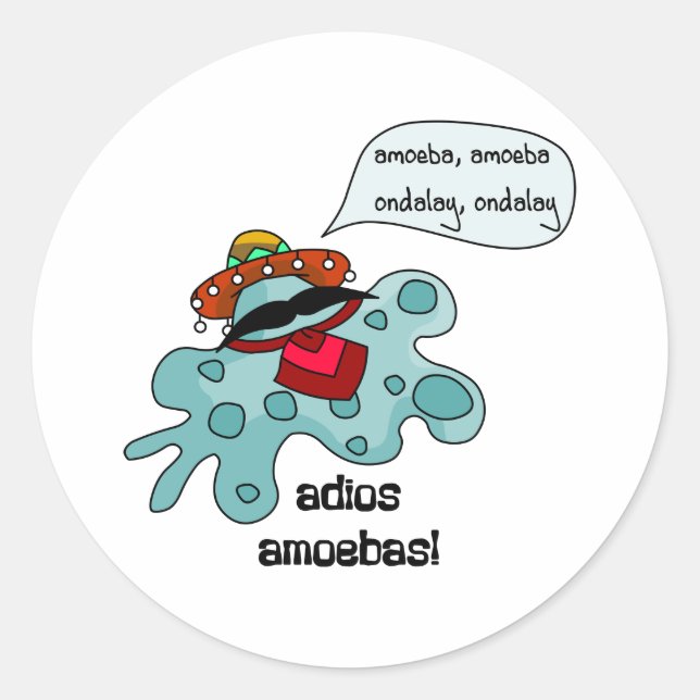 Sticker Rond Adios Amoebas (Devant)