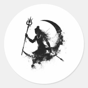 Sticker Rond Adiyogi Seigneur Shiva Maha Shivratri Hindou Mahad