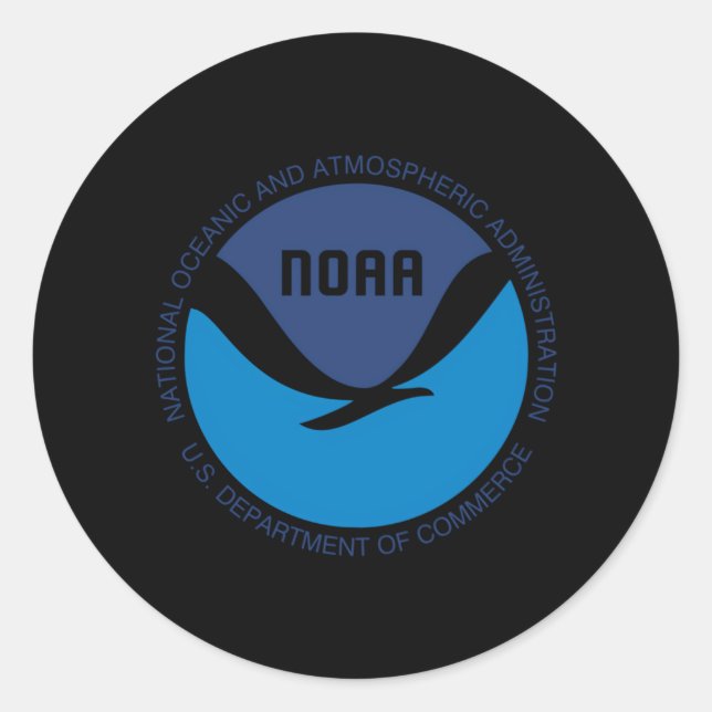Sticker Rond Administration Océanique Et Atmosphérique National (Devant)