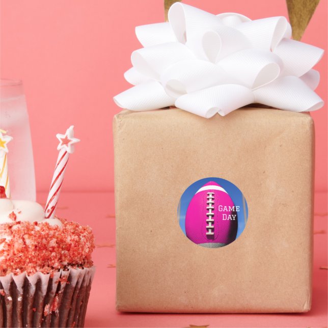 Sticker Rond Ado Anniversaire Objectif de football post rose (Fête)