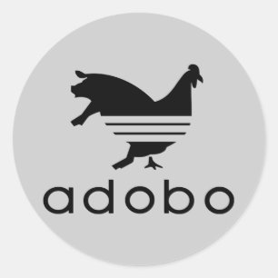 Sticker Rond Adobo de porc de poulet (autocollant)