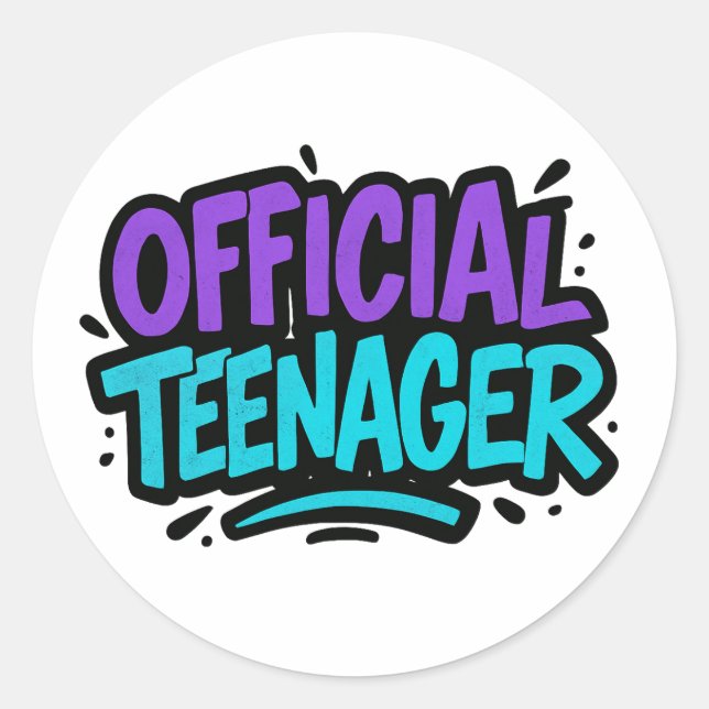 Sticker Rond Adolescent officiel - Fun 13ème anniversaire pour  (Devant)