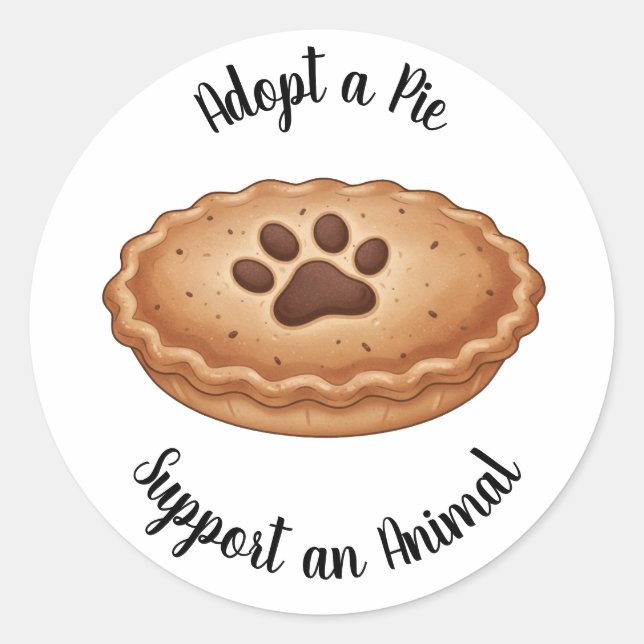 Sticker Rond Adopt a Pie Animal Rescue Support (Devant)