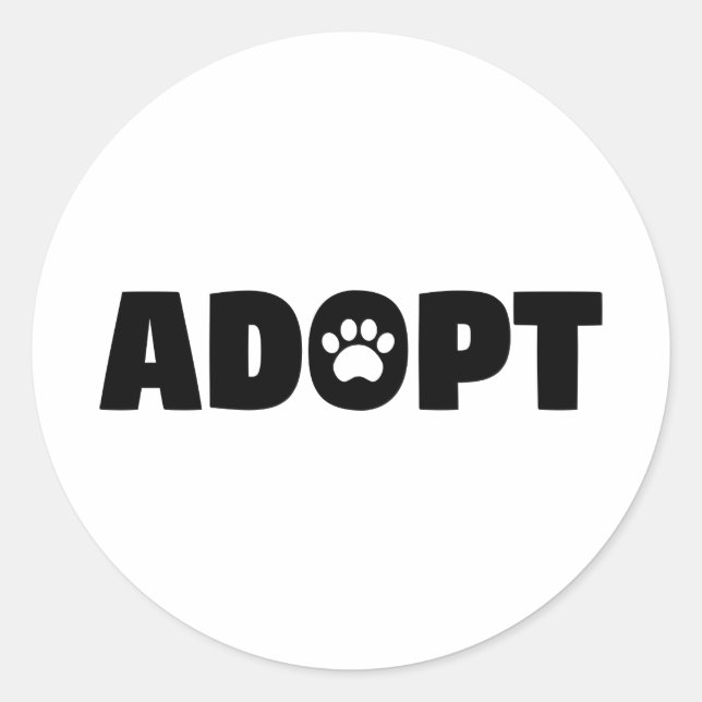 Sticker Rond Adopter l'autocollant Empreinte de patte Secourt (Devant)