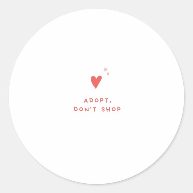 Sticker Rond Adopter ne pas faire de shopping (Devant)