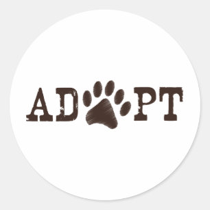 Sticker Rond Adopter un animal
