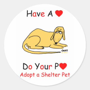 Sticker Rond Adopter un animal de refuge