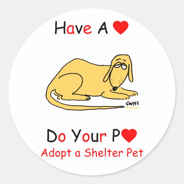 Sticker Rond Adopter un animal de refuge (Devant)
