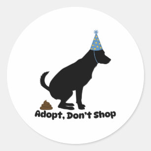 Sticker Rond Adopter une journée d'hébergement pour animaux dom