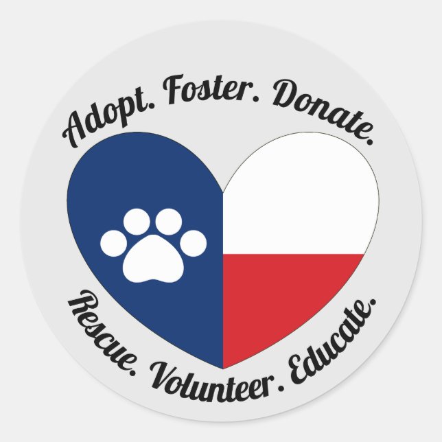 Sticker Rond Adoptez, Foster, Secourez des chats et des chiens  (Devant)