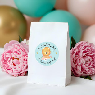 Sticker Rond adorable bébé Lion Party animal adorable