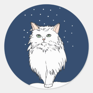 Sticker Rond Adorable chatteur persan Chinchilla