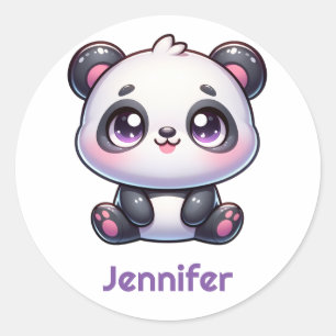 Sticker Rond Adorable Kawaii Panda Conception personnalisée