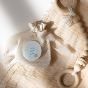 Sticker Rond Adorable ours en peluche Dreamy sur la Lune Baby B