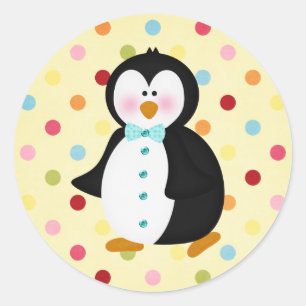 Sticker Rond adorable pingouin