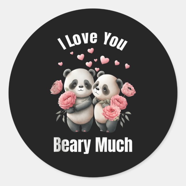 Sticker Rond Adorable'S Day Panda Je T'Aime Bien (Devant)