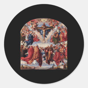 Sticker Rond Adoration De La Trinité Jésus Christ Joyeux Christ