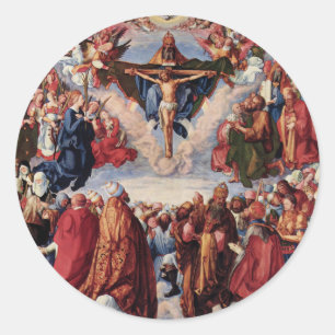Sticker Rond Adoration de la Trinité par Albrecht Durer, 1511