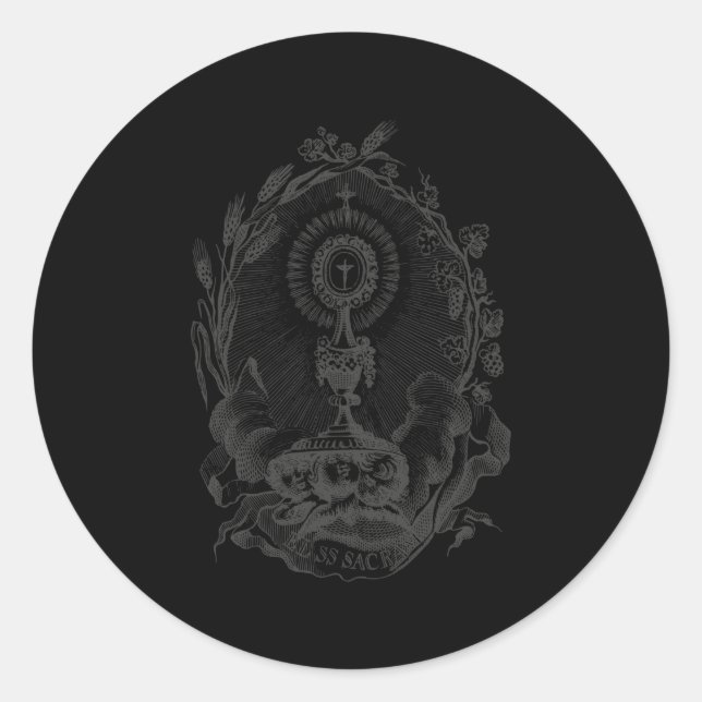 Sticker Rond Adoration eucharistique Saint-Sacat Catholique (Devant)