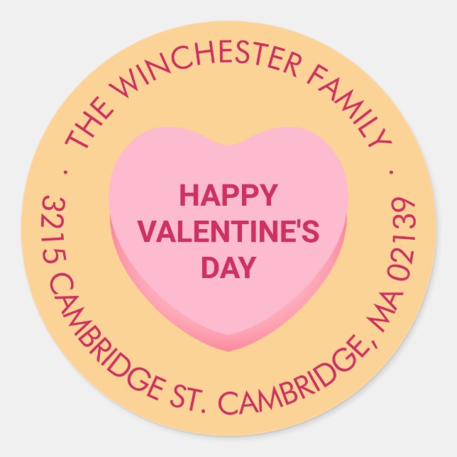 Sticker Rond Adresse cardiaque de la conversation Heureuse Sain (Devant)