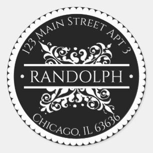 Sticker Rond Adresse de bord baroque à fronde