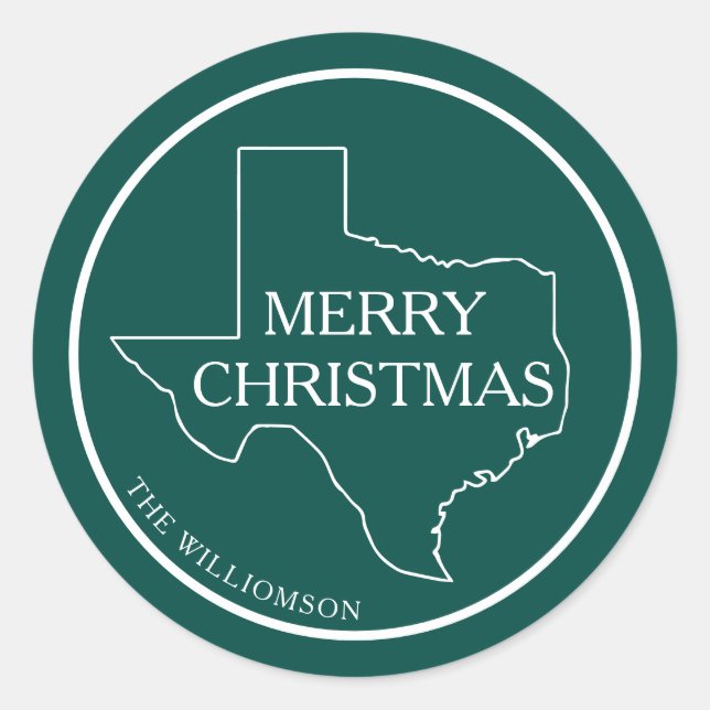 Sticker Rond Adresse de retour au Texas  (Devant)