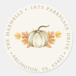 Sticker Rond Adresse de retour - Baby shower Automne  