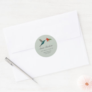 Sticker Rond Adresse de retour Colibri