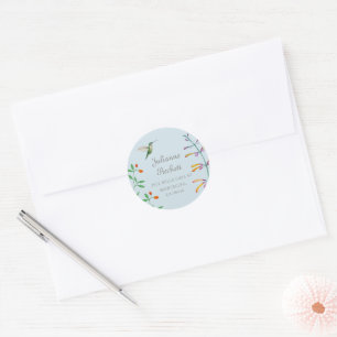 Sticker Rond Adresse de retour Colibri