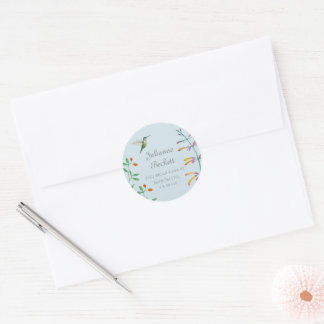 Sticker Rond Adresse de retour Colibri