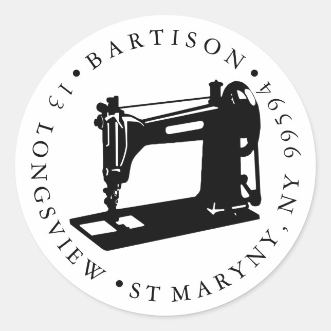 Sticker Rond adresse de retour couture Nom de l'entreprise arti (Devant)