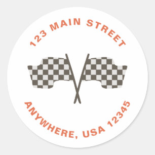 Sticker Rond Adresse de retour d'anniversaire de voiture de cou