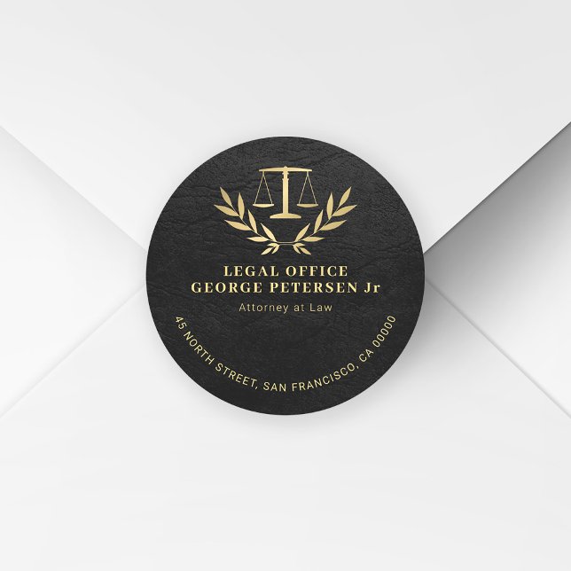 Sticker Rond Adresse de retour de l'avocat du procureur (Créateur téléchargé)