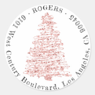 Sticker Rond Adresse de retour de vacances Classic RSVP Arbre d